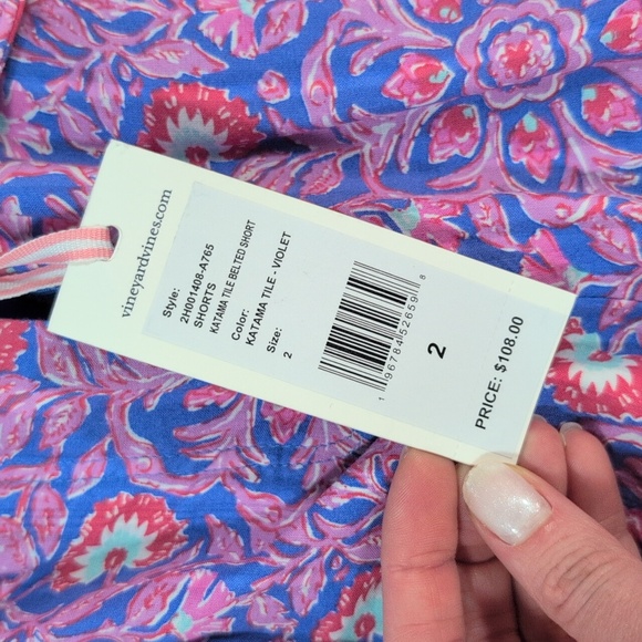 NWT Vineyard Vines Belted Short, Sz 2 - Picture 2 of 4